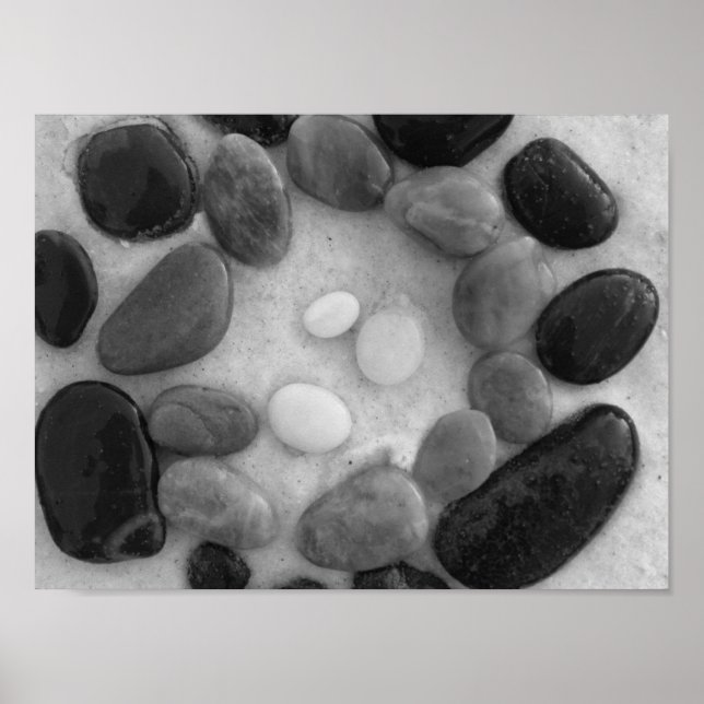 Circle of Black, Grey and White Poster (Front)