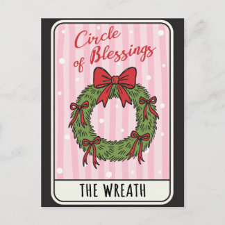 Circle of Blessings Christmas Wreath  Holiday Postcard