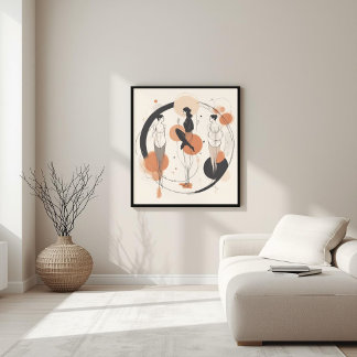 Circle of Connection | Modern Feminine Abstract  Poster