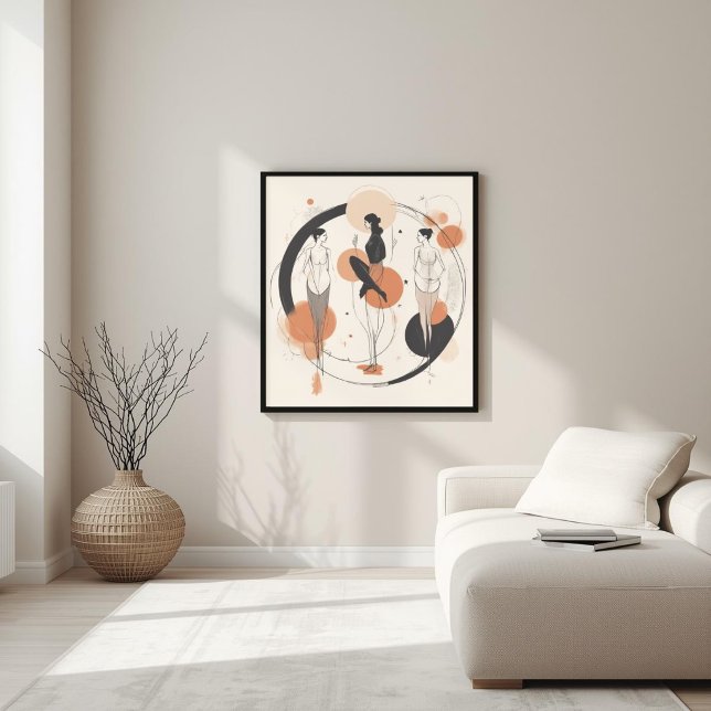 Circle of Connection | Modern Feminine Abstract  Poster (Creator Uploaded)