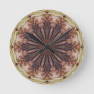 Circle of Feathers Round Clock