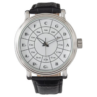 Circle Of Fifths in Black - Musician Design Watch