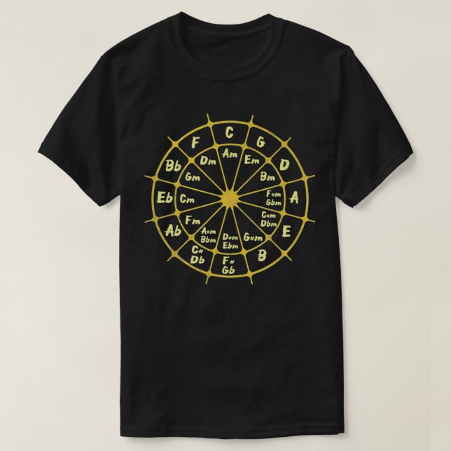 Circle of Fifths Music Theory Chord Chart  T-Shirt (Design Front)