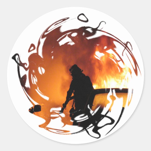 Circle Of Flames Classic Round Sticker (Front)