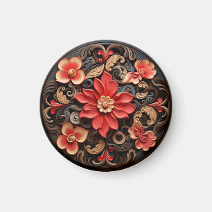 Circle of Flowers 1 Baroque Magnet
