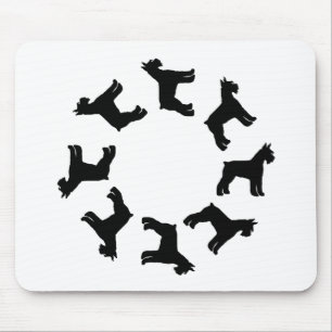 Circle of Giant Schnauzers (blk) Mouse Pad