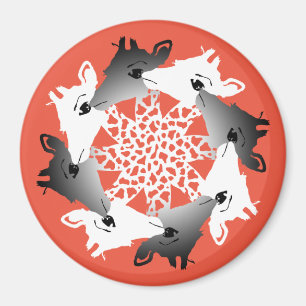 circle of giraffes magnet