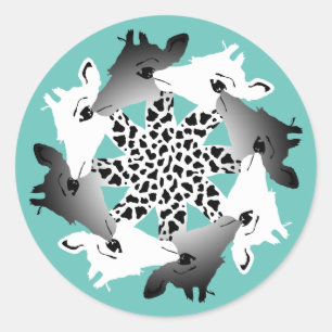 circle of giraffes magnet button classic round sti sticker