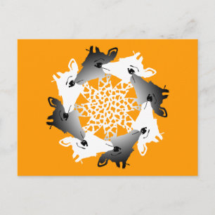 circle of giraffes postcard