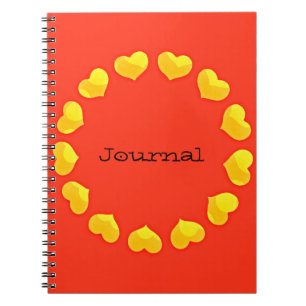 Circle of Hearts Orange Yellow Journal Notebook