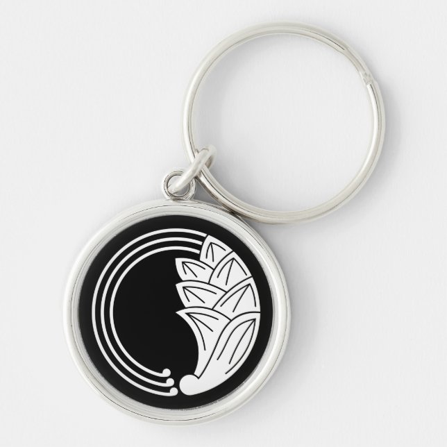 Circle of japanese ginger with vines key ring (Front)