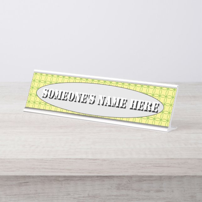 Circle of Leaves by Kenneth Yoncich Desk Name Plate (Front)
