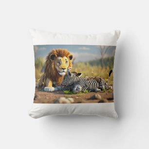 Circle of Life: Lion’s Feast in the Wild Cushion