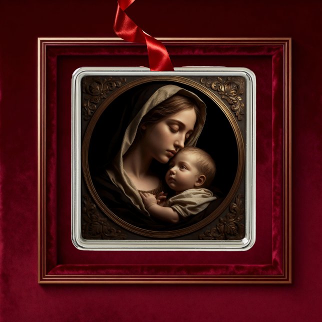 “Circle of Light: Madonna and Child”Ornament Metal Tree Decoration (Creator Uploaded)