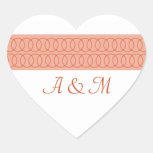 Circle of Love Monogram Heart Stickers
