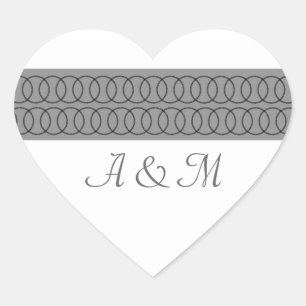 Circle of Love Monogram Heart Stickers