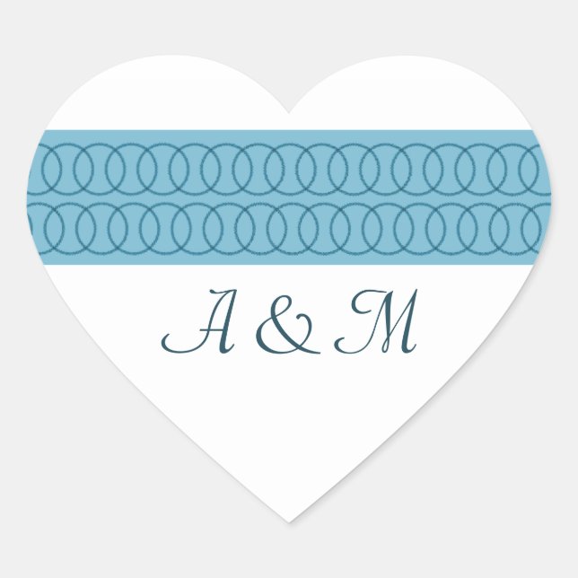 Circle of Love Monogram Heart Stickers (Front)