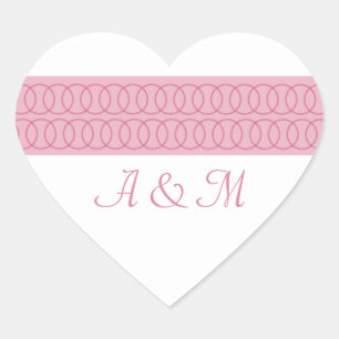 Circle of Love Monogram Heart Stickers