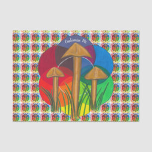 Circle of Mushrooms - Acrylic Painting Tissue Paper