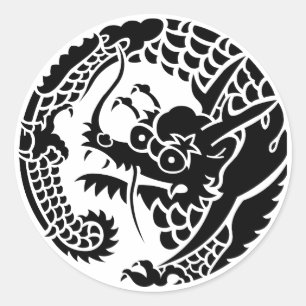 Circle of Nichiren sect dragon Classic Round Sticker