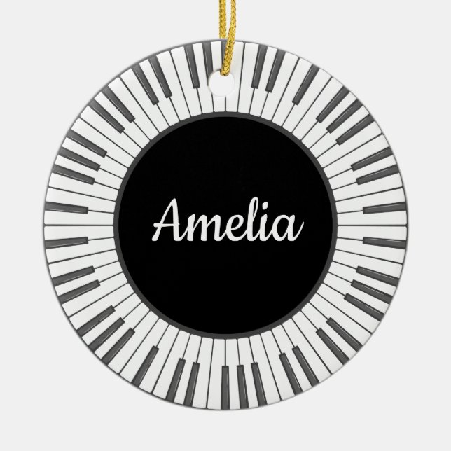 Circle of Piano Keys Design Ornament (Front)