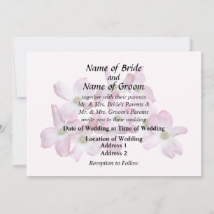 Circle of Pink Dogwood Invitation