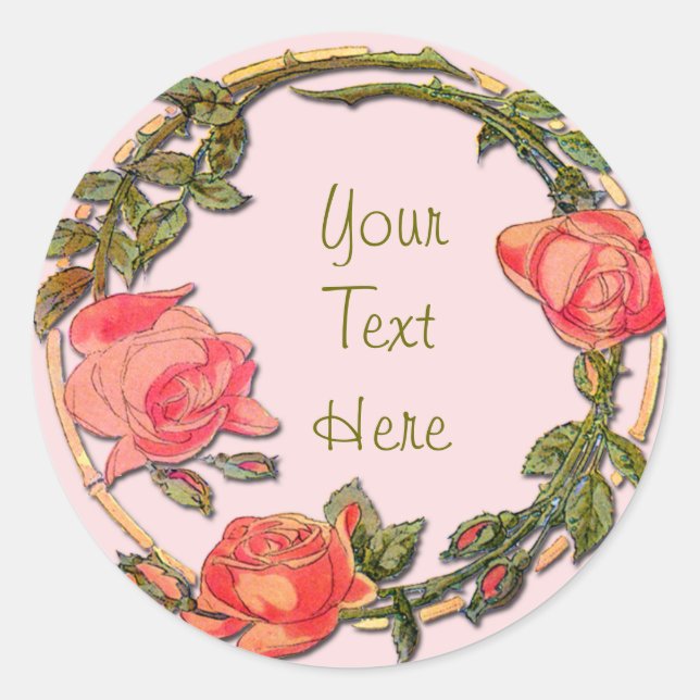 Circle of Roses on Customisable Stickers (Front)