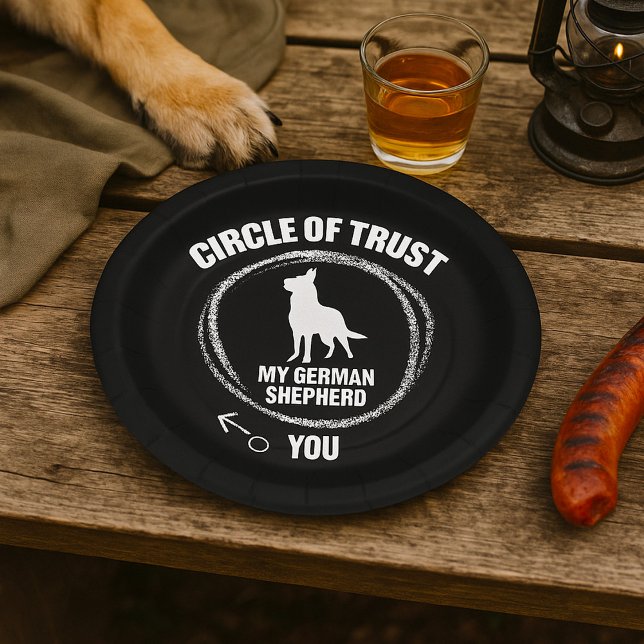 Circle Of Trust My German Shepherd Paper Plate (Creator Uploaded)
