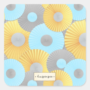Circle Origami Pastel Pattern Square Sticker