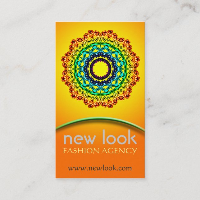 Circle Ornament Mandala Art , Business Card (Front)