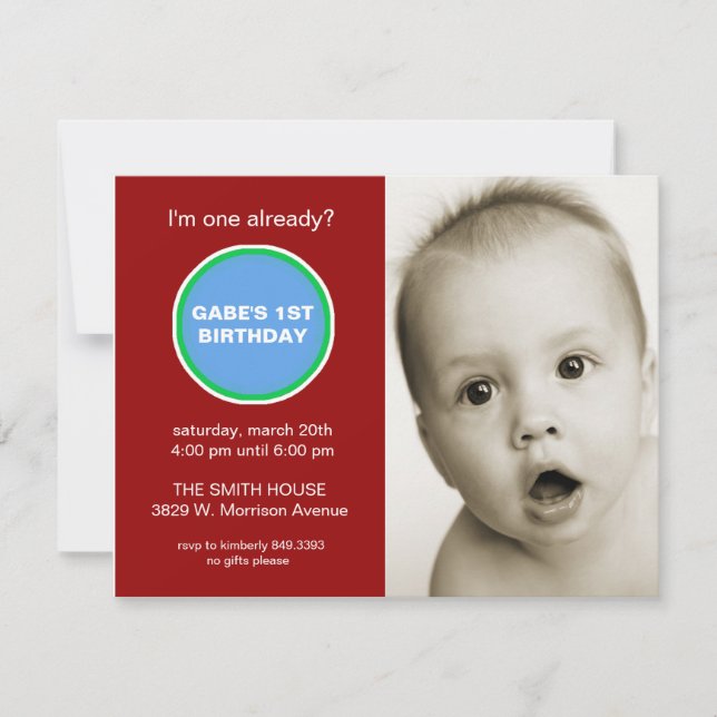 Circle Patch Birthday Invitation (Front)
