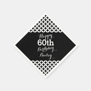 Circle pattern 60th birthday paper napkins