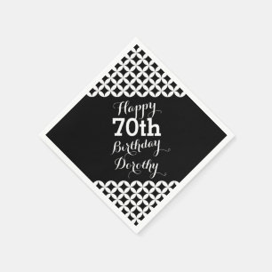 Circle pattern 70th birthday paper napkins