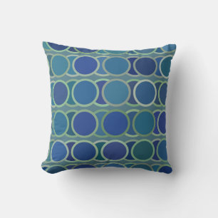 Circle Pattern Blue Cushion