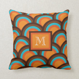 Circle Pattern, Monogram Pillow - coloured trio