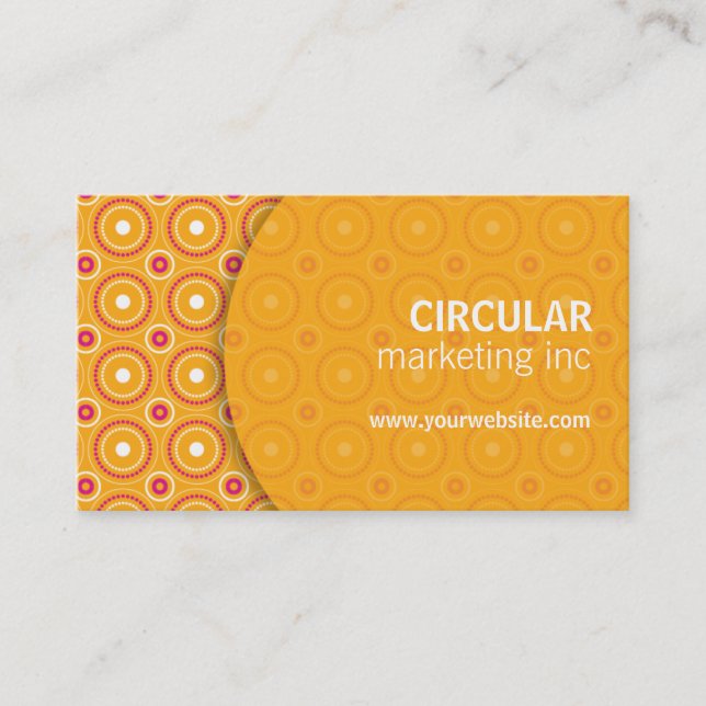 Circle Pattern Underlay Business Card (Front)