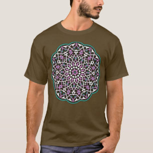 Circle Pattern Vector Art Green Magenta Pink White T-Shirt