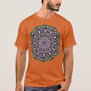 Circle Pattern Vector Art Green Violet White T-Shirt