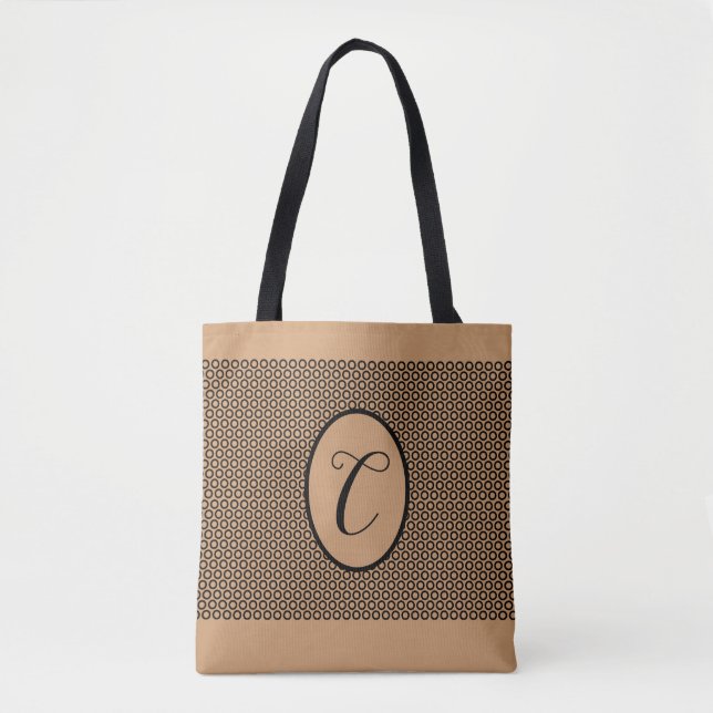 Circle Pattern With Monogram Tote Bag (Front)
