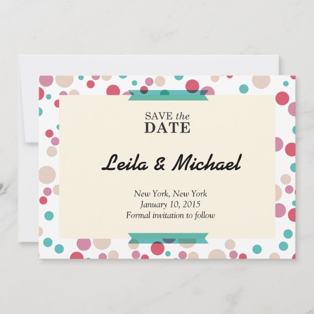 circle patterned save the date (Front)
