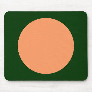 Circle - Peach with Dk Green Mouse Pad