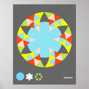 Circle Pepper Flower Star Poster