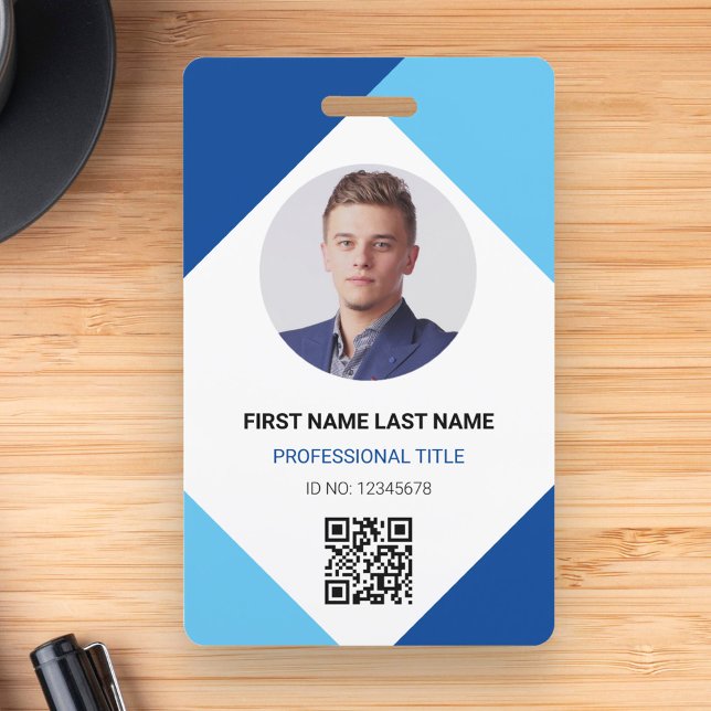 Circle Photo Logo QR Code Custom Employee ID Card ID Badge (Creator Uploaded)