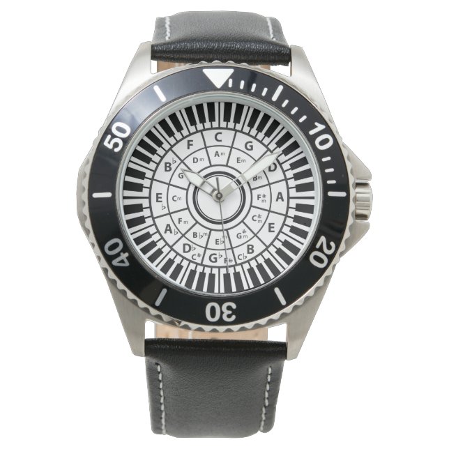 Circle Piano Keys Circle of Fifths Watch (Front)
