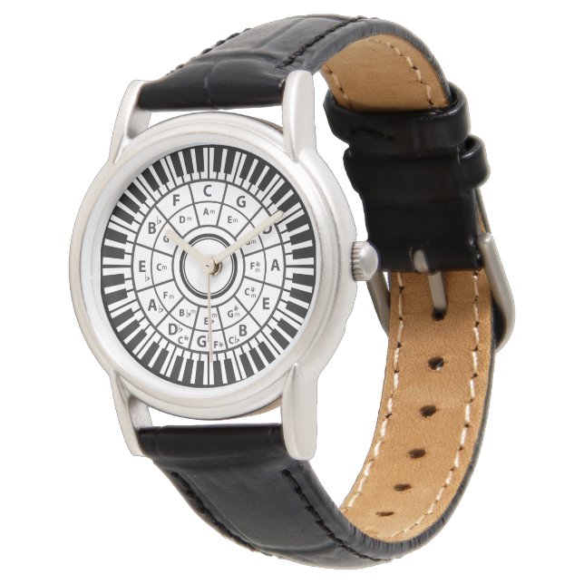 Circle Piano Keys Circle of Fifths Watch (Angled)