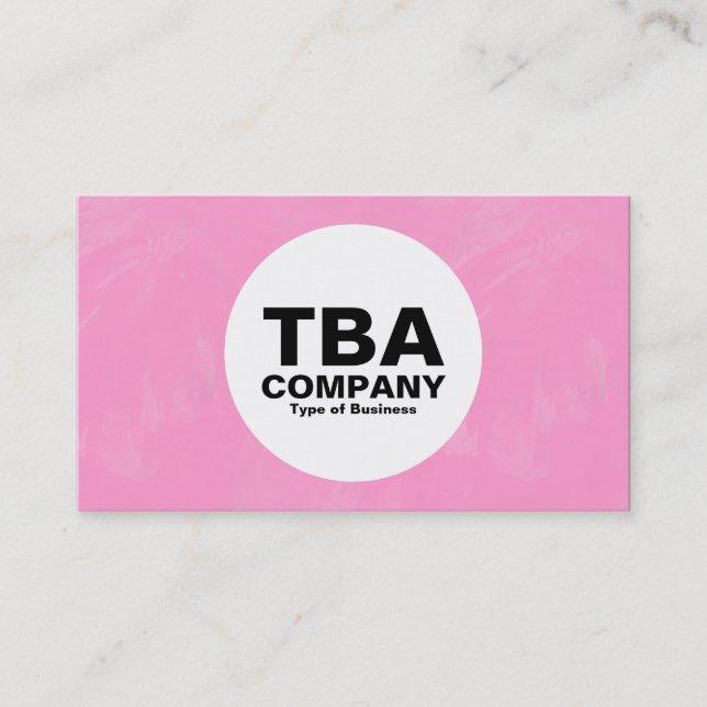 Circle - Pink Brushy Texture Business Card (Front)