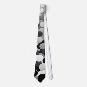 Circle & polka dot ties - black & white