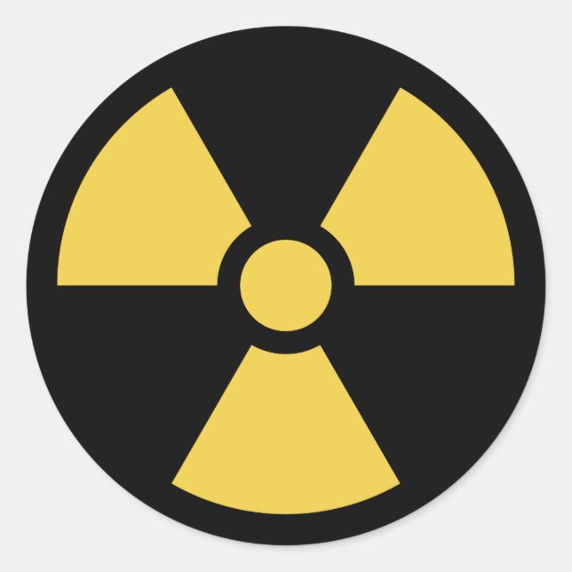 Circle Radioactive Sticker Yellow on Black (Front)
