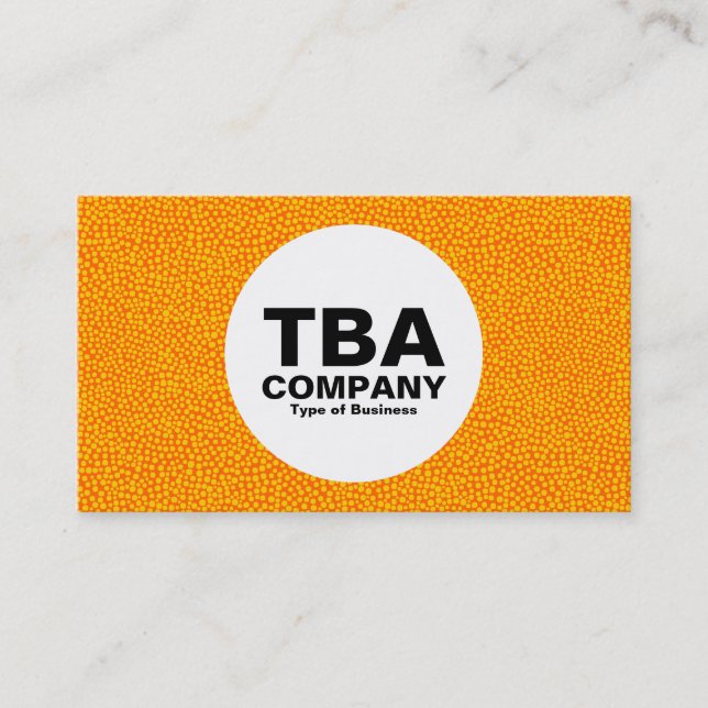 Circle - Random Spots - Amber on Orange Business Card (Front)