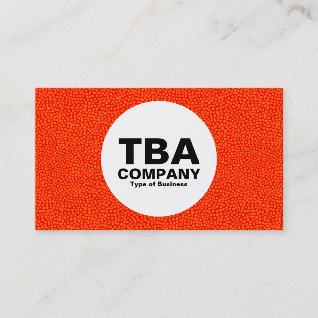 Circle - Random Spots - Orange on Red Business Card (Front)